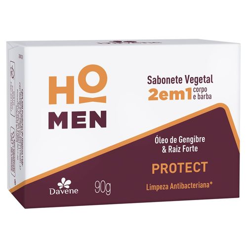 Sabonete Vegetal em Barra Ho Men 2 em 1 Protect Antibac 90g