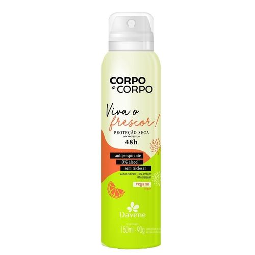 Desodorante Antiperspirante Aerossol Corpo a Corpo Frescor 150ml