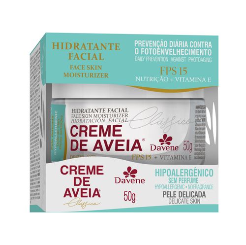 Creme Hidratante Facial de Aveia Hipoalergênico 50g