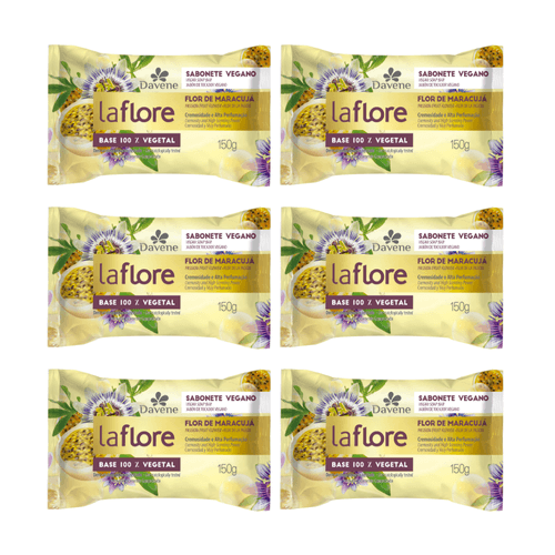 Combo 10031 (6 x Sabonete em Barra Vegetal La Flore Flor de Maracujá 150g)