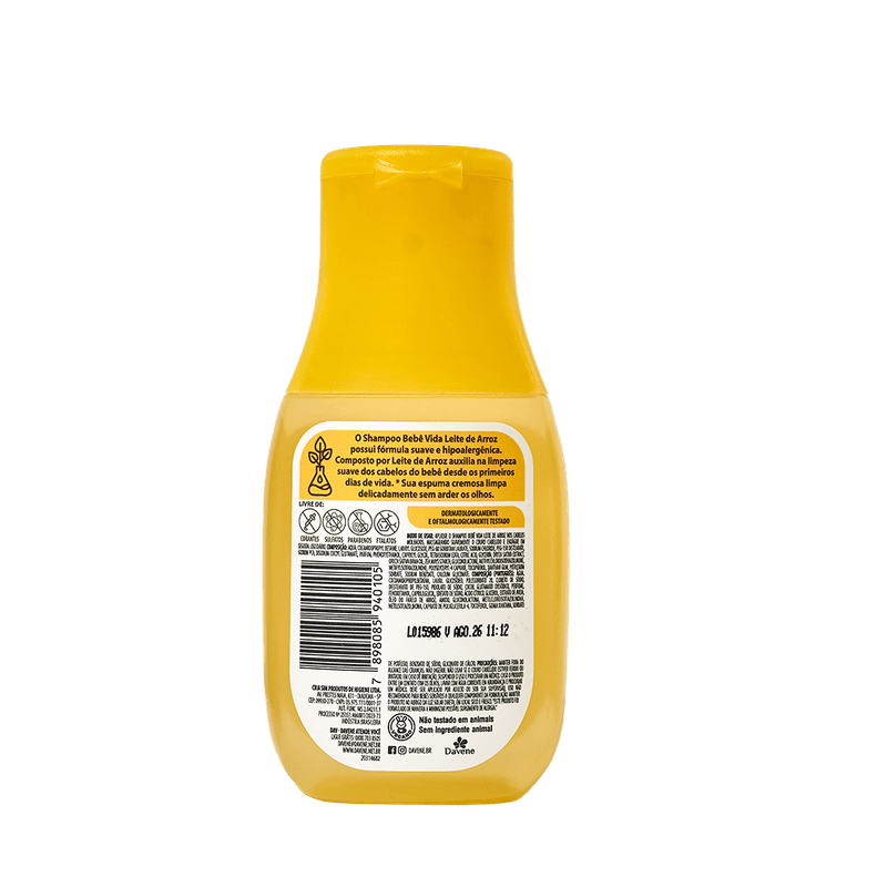 Shampoo-Bebe-Vida-Leite-de-Arroz-200ml---Davene