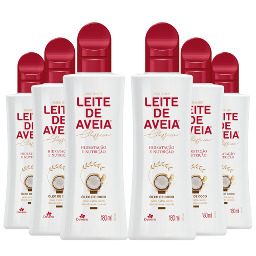 Combo 6 Un - Hidratante Corporal Leite de Aveia Óleo de Coco 180ml