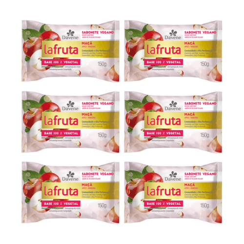 Combo 6 uni - Sabonete em Barra Vegetal La Fruta Maça 150g