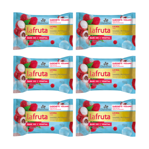 Combo 10026 (6 x Sabonete em Barra Vegetal La Fruta Lichia 150g)
