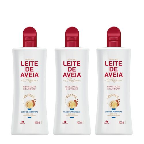 Combo 3 Hidratantes Corporais Leite De Aveia Óleo De Amêndoas 400ml - Hidratação E Nutrição