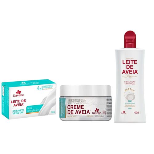 Combo Leite De Aveia Perfume Original Hidratante + Creme Facial + 2 Sabonetes
