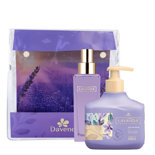 Kit Lavanda Brasileira Sabonete Líquido + Colônia + Necessaire