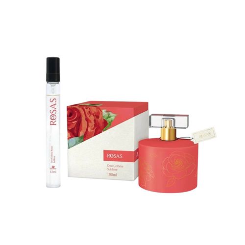 Kit  Colônia + Perfume de bolsa Rosas Sublime