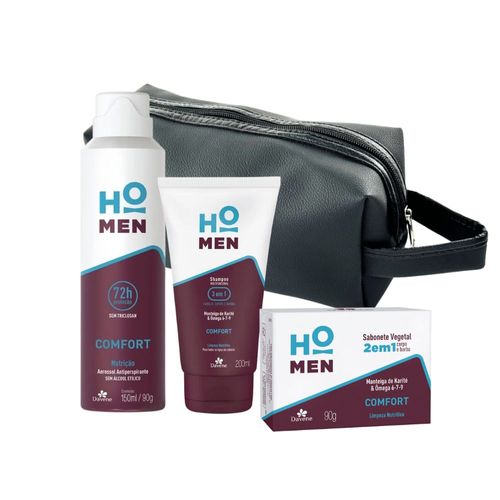 Kit Ho Men Confort Com Necessarie Shampoo + Sabonete + Desodorante