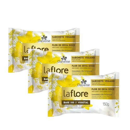 3 Un Sabonete em Barra Vegetal La Flore - Erva Doce 150g