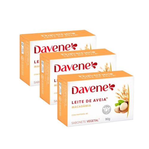 3 Un Sabonete Vegetal em Barra Leite de Aveia Macadamia 90g