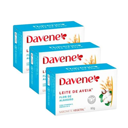 3 Un Sabonete Vegetal em Barra Leite de Aveia Flor de Algodão 90G