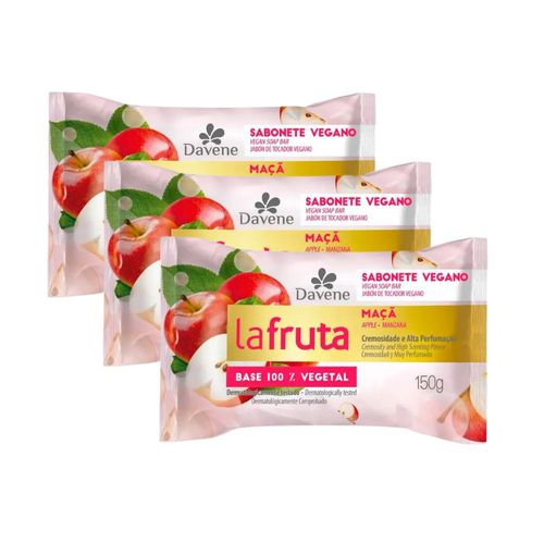 3 Un Sabonete em Barra Vegetal La Fruta Maçã 150g