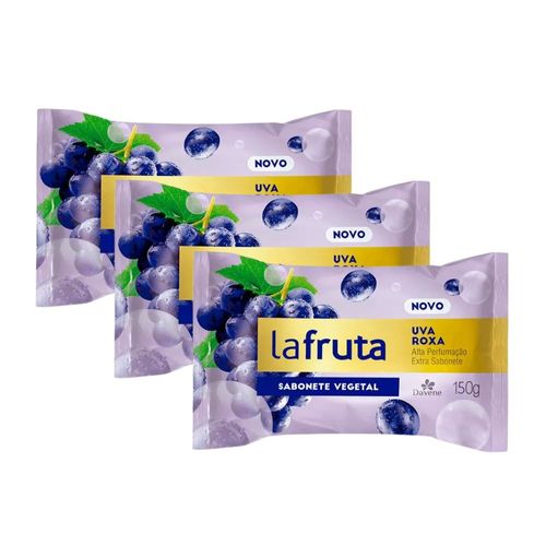 3 Un Sabonete em Barra Vegetal La Fruta Uva Roxa 150g