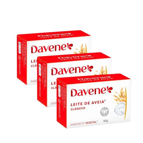 3 Un Sabonete Vegetal em Barra Leite de Aveia 90g