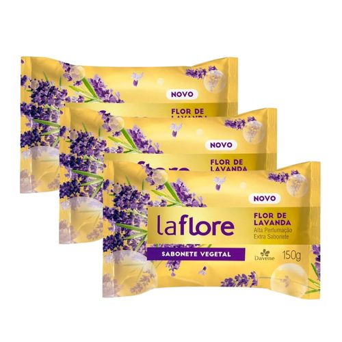3 Un Sabonete em Barra Vegetal La Flore Lavanda 150g