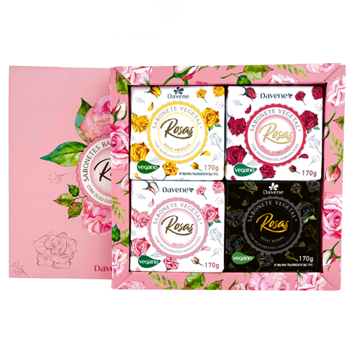 Kit especial sabonetes Rosas com Caixa Personalizada