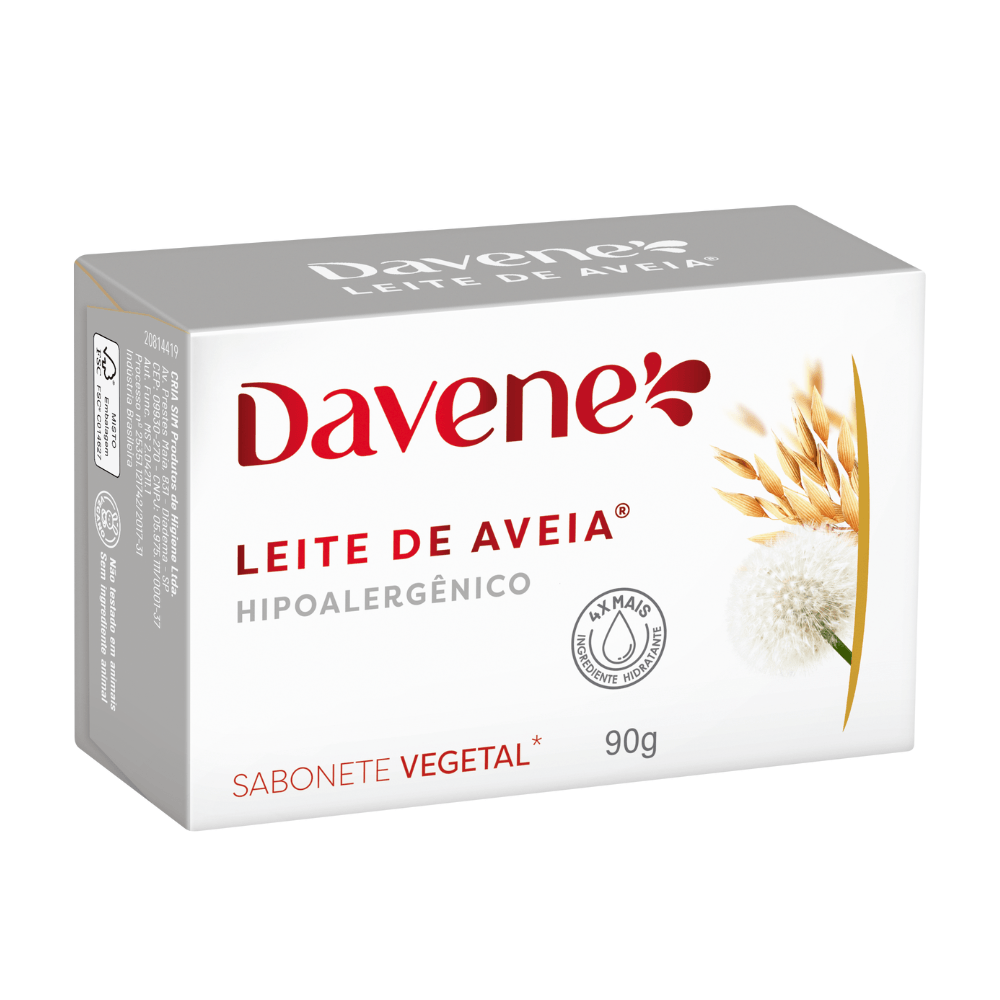 3 Un Sabonete em Barra Leite de Aveia Hipoalergênico 90g