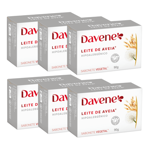 Combo 6 Sabonetes Leite De Aveia Hipoalergênico - Hidratação Natural