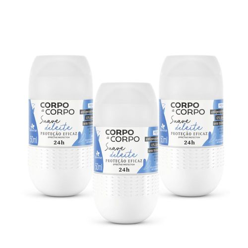Kit 3 Semana do amigo -  Roll On Corpo a Corpo Suave 50ml