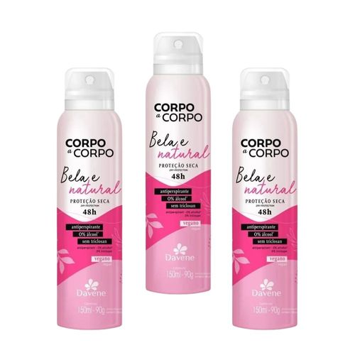 Kit 3 un Semana do amigo - Aerossol Corpo a Corpo Natural 150ml