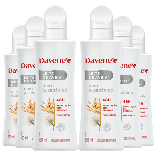 Combo 6 Un - Hidratante Corporal Leite de Aveia Hipoalergênico 180ml