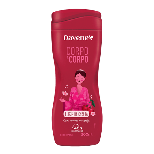 Loção Hidratante Corporal Corpo a Corpo Elixir de Cereja 200ml - Davene