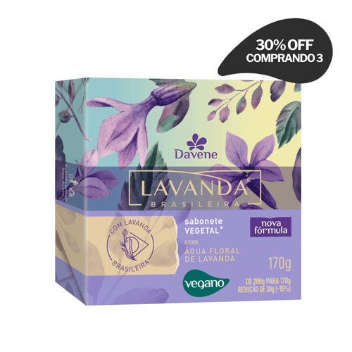 Sabonete Vegetal em Barra Lavanda Brasileira 170g