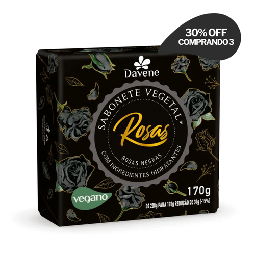 Sabonete Vegetal em Barra Rosas Negras 170g