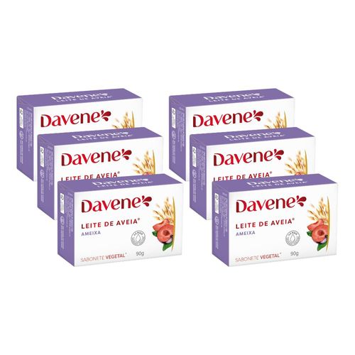6 Un Sabonete Vegetal em Barra Leite de Aveia - Ameixa 90g