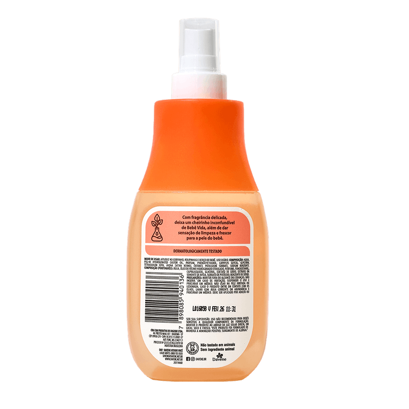 AguadeColoniaBebeVidaExtratodeAveia200mlDavene