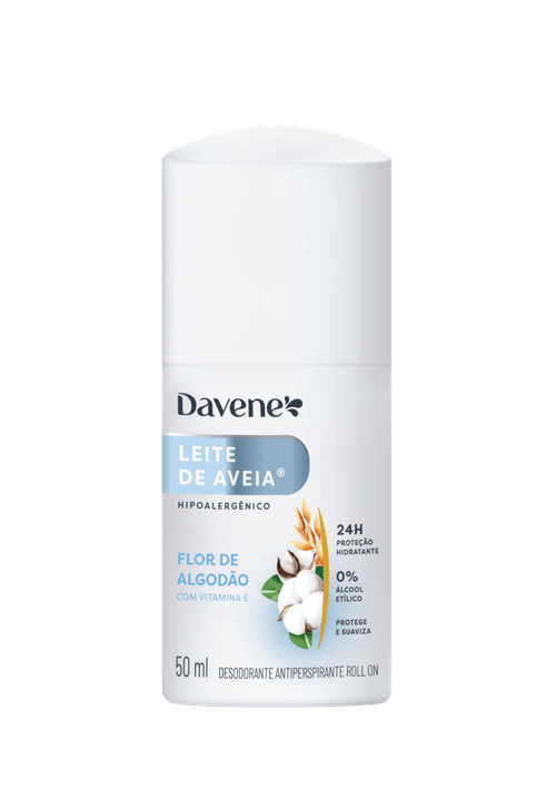 Desodorante Antiperspirante Roll-on Leite de Aveia Flor de Algodão 50ml - Davene