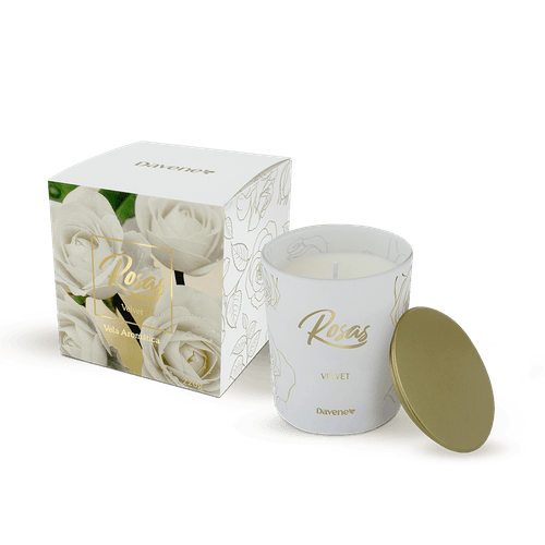Vela Aromática Rosas Velvet 220ml - Davene