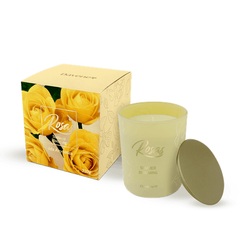 Vela Aromática Rosas Summer Blooming 220ml - Davene