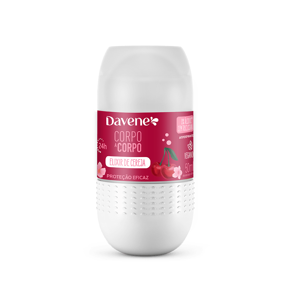 Desodorante Antiperspirante Roll-On Corpo a Corpo Cereja 50ml - Davene