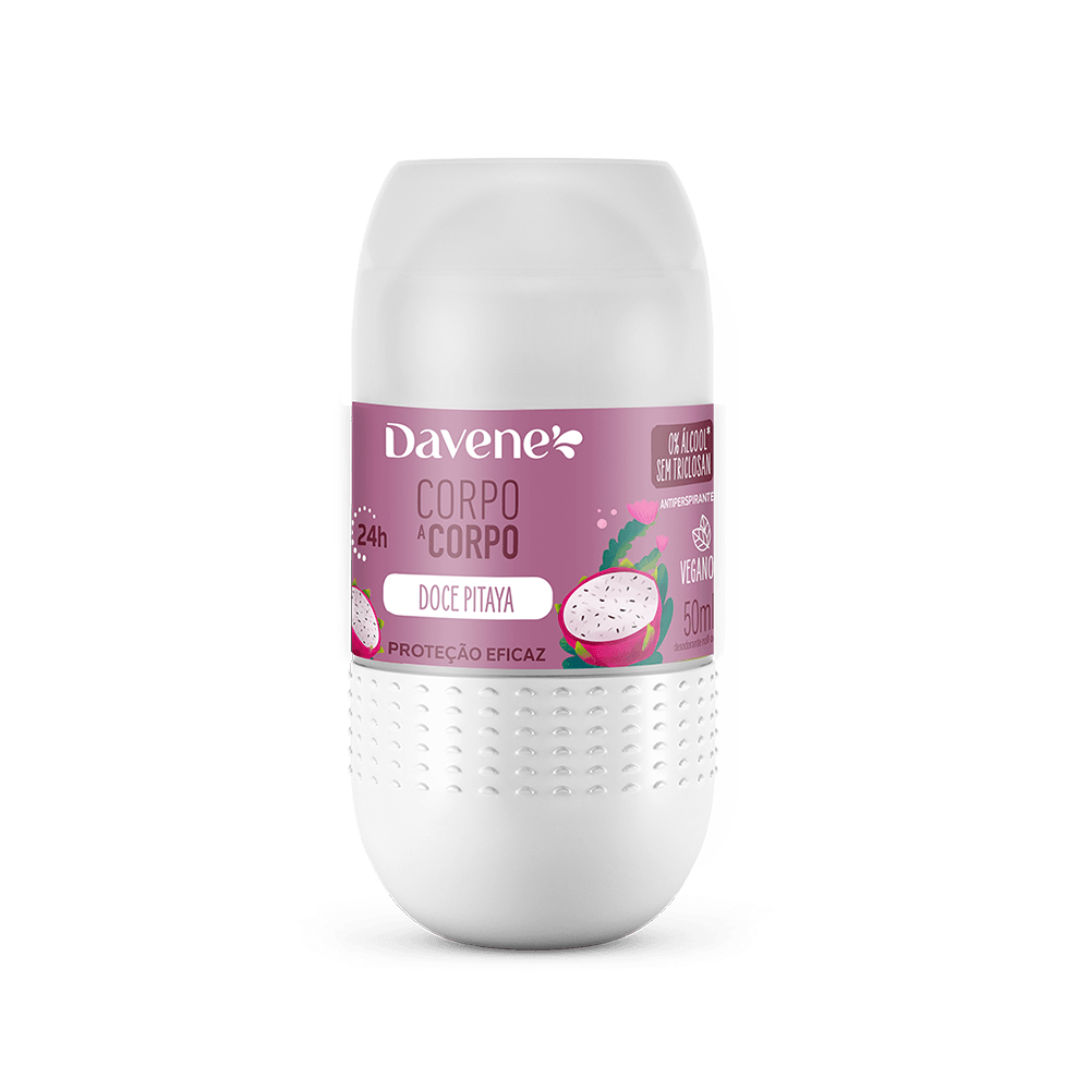 Desodorante Antiperspirante Roll-On Corpo a Corpo Doce Pitaya 50ml - Davene