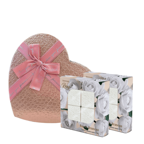 Kit Presente Dia dos Namorados Sabonetes Rosas Rosa (2 produtos) Davene