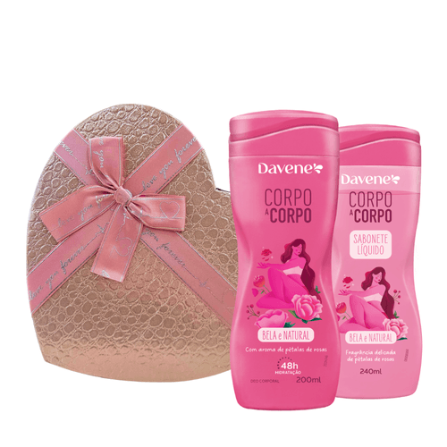 Kit Presente Dia dos Namorados Corpo a Corpo Bela e Natural (2 Produtos) Davene