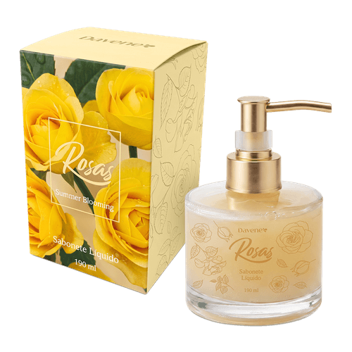 Sabonete Líquido Rosas Amarelas Summer Blooming 190ml - Davene