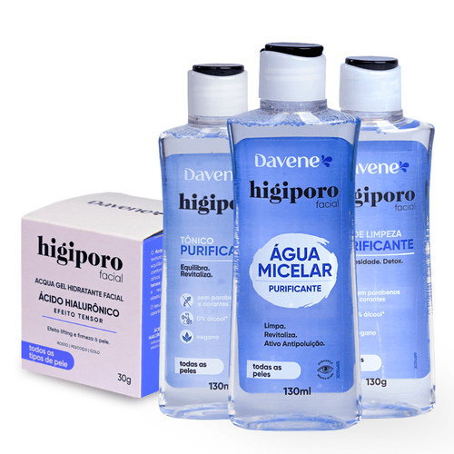 Kit Rotina Completa Higiporo Todos Tipos de Pele (4 Produtos) - Davene