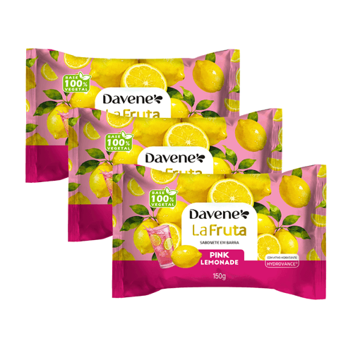 3 Un Sabonete em Barra Vegetal La Fruta Pink Lemonade 150g – Davene