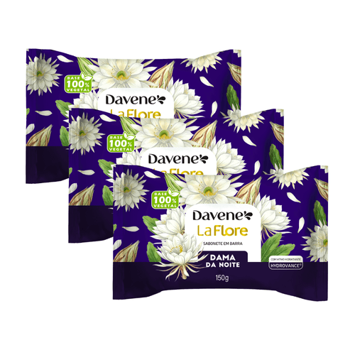 3 Un Sabonete em Barra Vegetal La Flore Dama da Noite 150g – Davene