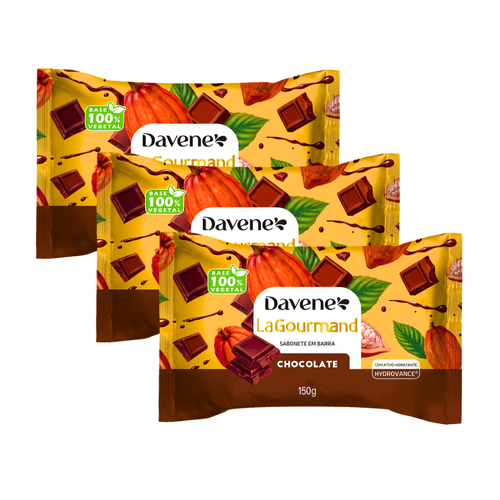 3 Un Sabonete em Barra Vegetal La Gourmand Chocolate 150g – Davene